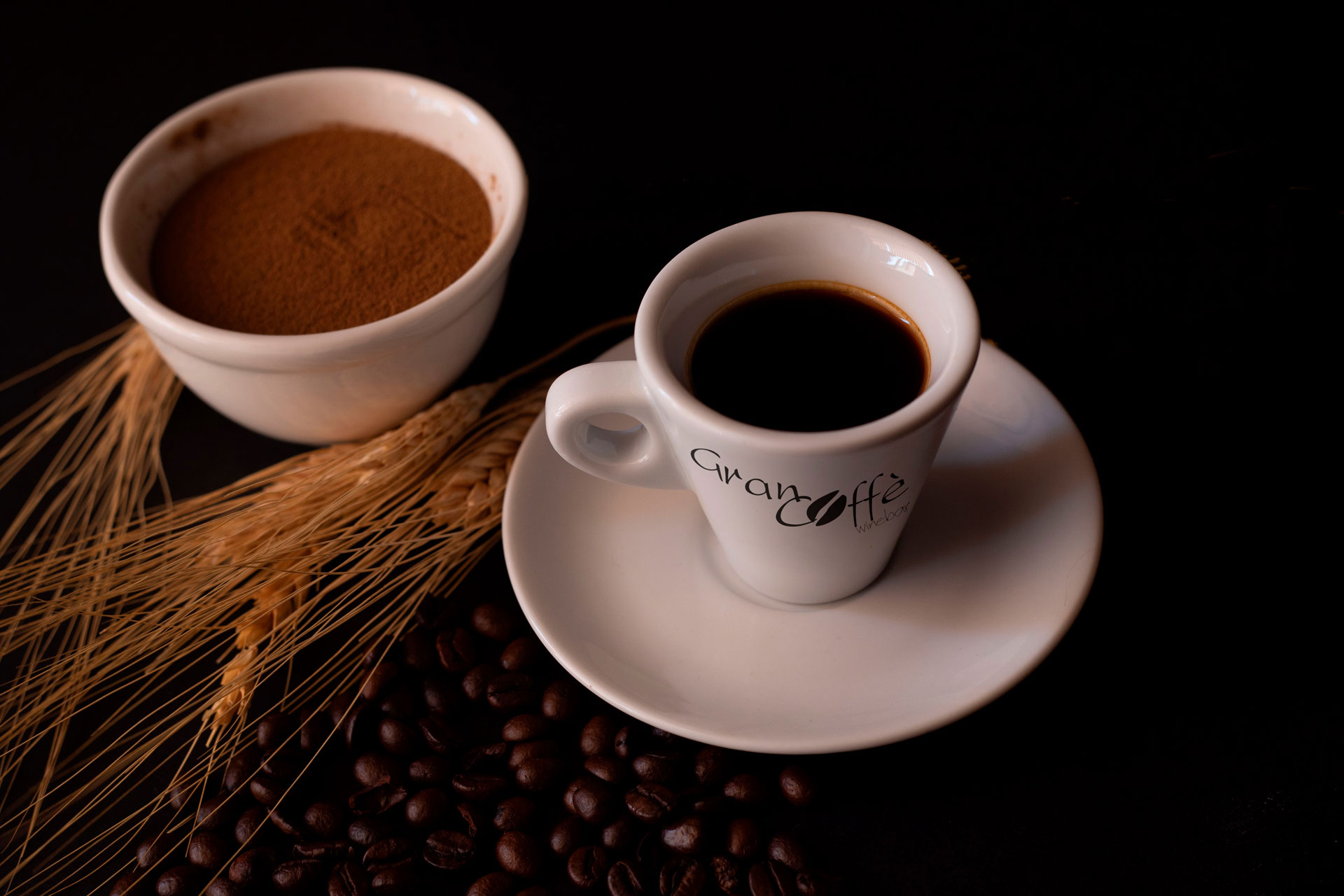 Cappuccino con decorazione visto dall'alto